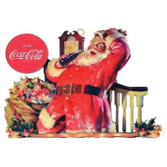 Coca Cola Staircase Santa Old World Christmas Ornament