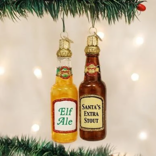 Two Old World Christmas Beer ornaments