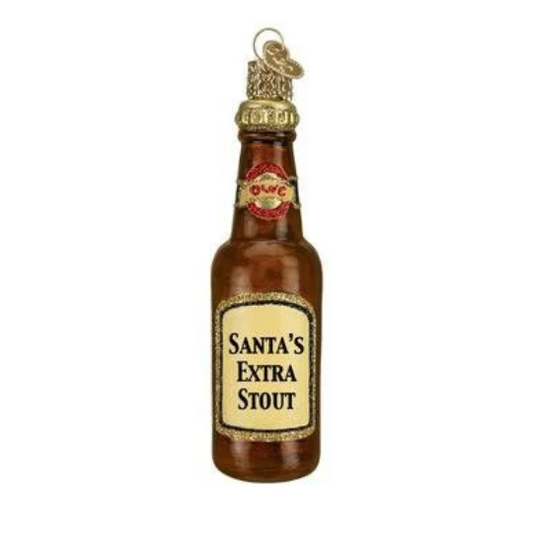 North Pole Beers - Elf Ale and Santa Stout - Set of 2 Blown Glass Tree Ornament by Old World Christmas