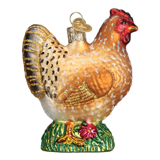 Spring Chicken Old World Chicken Ornament