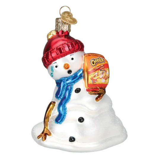 Flamin Hot Cheetos Snow Man Old World Christmas Ornament