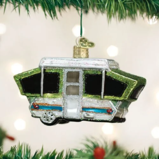 Tent Pop Up Trailer Old World Christmas Ornament