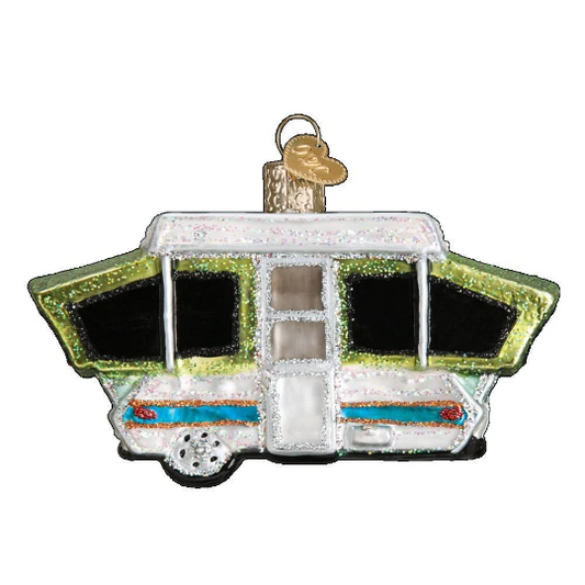 Tent Pop Up Trailer Old World Christmas Ornament