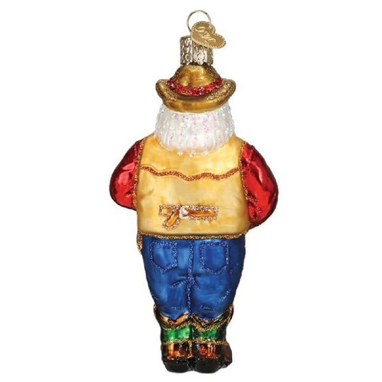 Western Santa Old World Christmas Glass Ornament