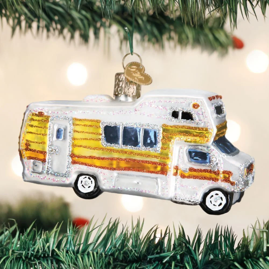 Classic Motorhome Old World Christmas Glass Ornament