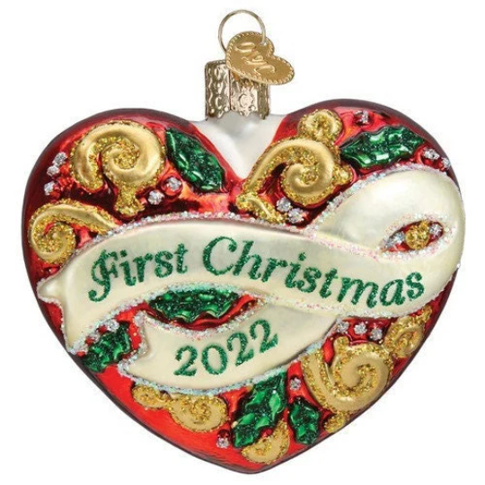 First Christmas Heart 2022 Old World Christmas Ornament