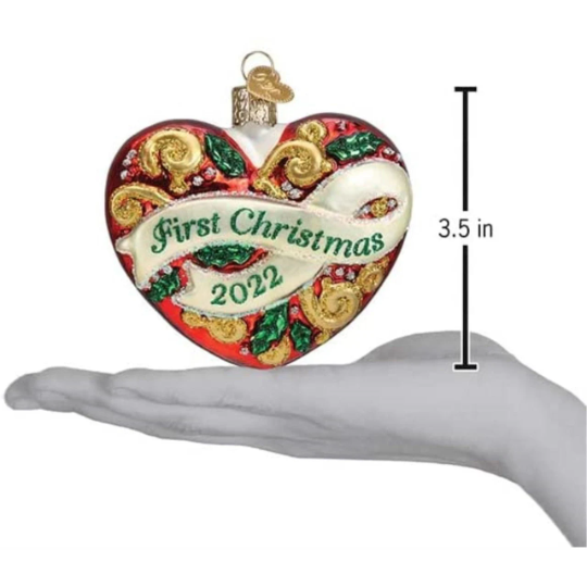 First Christmas Heart 2022 Old World Christmas Ornament