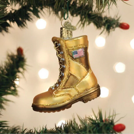 Military Boot Old World Christmas Ornament