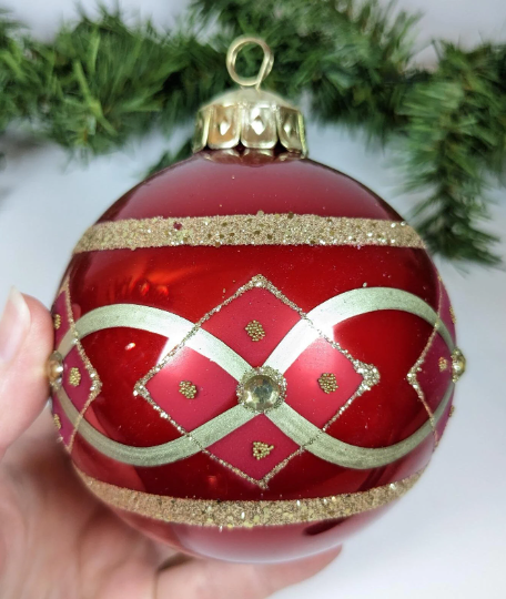 Vintage Kurt Adler Large Red Christmas Ornaments