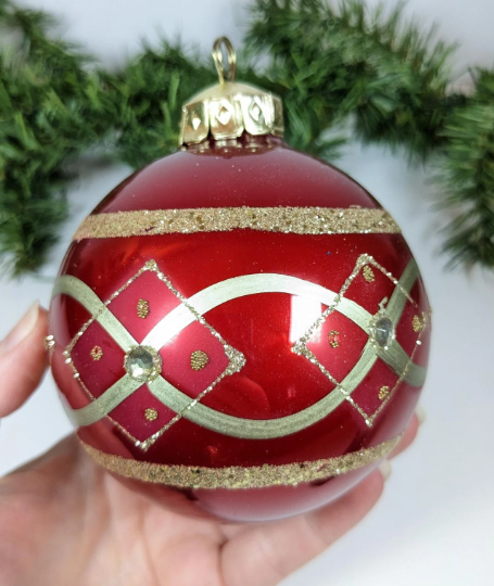 Vintage Kurt Adler Large Red Christmas Ornaments