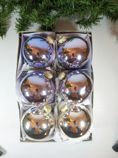 Martha Stewart Purple and Silver Christmas Ornaments