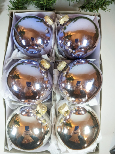 Martha Stewart Purple and Silver Christmas Ornaments