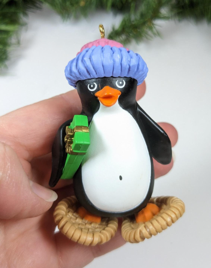 Vintage Hallmark 1984 Snowshoe Penguin Ornament