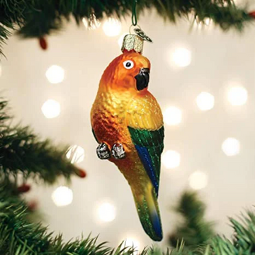 Sun Conure Bird Old World Christmas Ornament