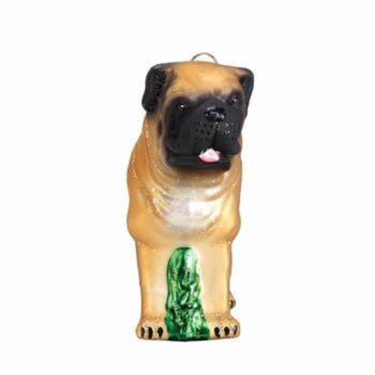 English Mastiff Old World Christmas Glass Ornament