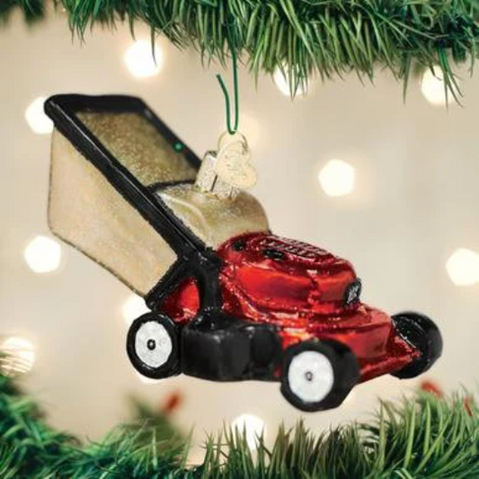 Lawn Mower Old World Christmas Glass Ornament