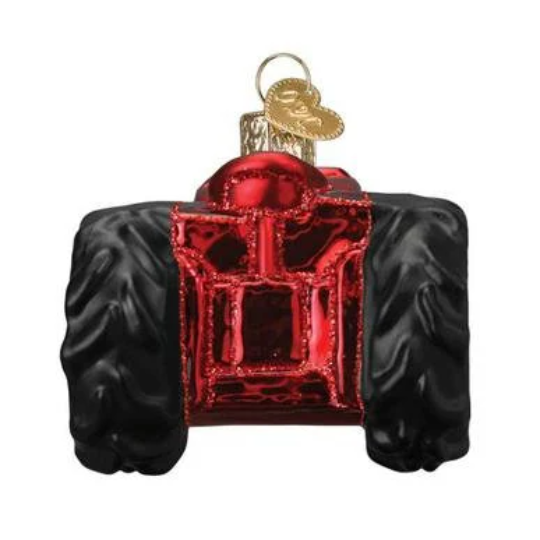 Old Farm Red Tractor Old World Christmas Glass Ornament