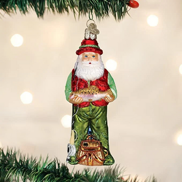 Fly Fishing Santa Old World Christmas Ornament
