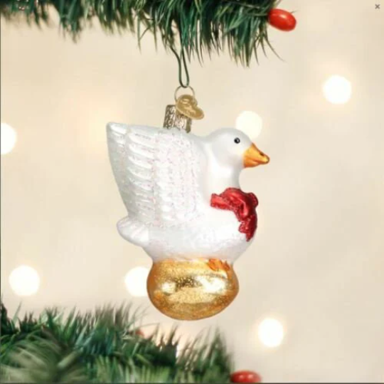 Goose with the Golden Egg Retired Old World Christmas Ornament