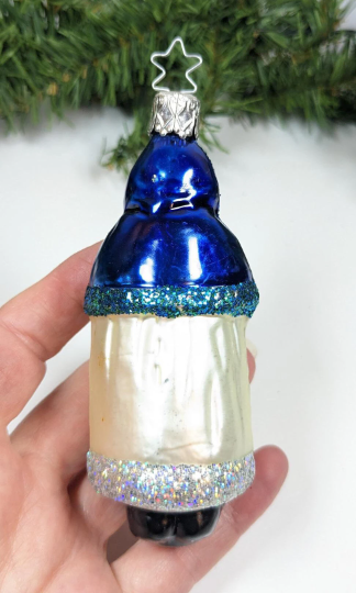 Inge Glas Santa in Blue - Retired Old World Christmas Ornament