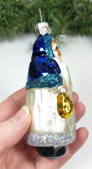 Inge Glas Santa in Blue - Retired Old World Christmas Ornament