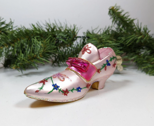 Pink Slipper Retired Old World Christmas Ornament