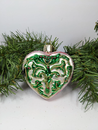 Green Heart Retired Old World Christmas Ornament