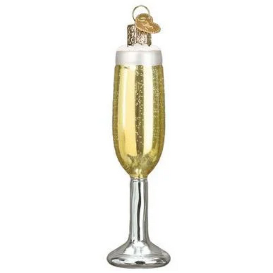 Champagne Flute Old World Christmas Glass Ornament