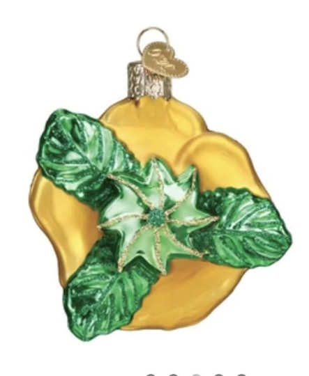 Yellow Rose Old World Christmas Ornament