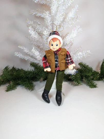 Lumberjack Elf Christmas Ornament