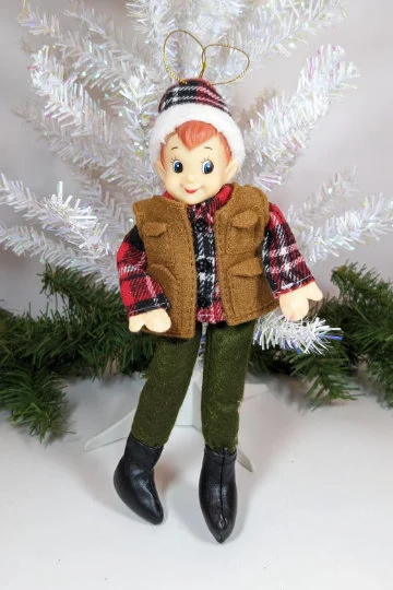 Lumberjack Elf Christmas Ornament