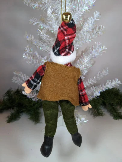 Lumberjack Elf Christmas Ornament