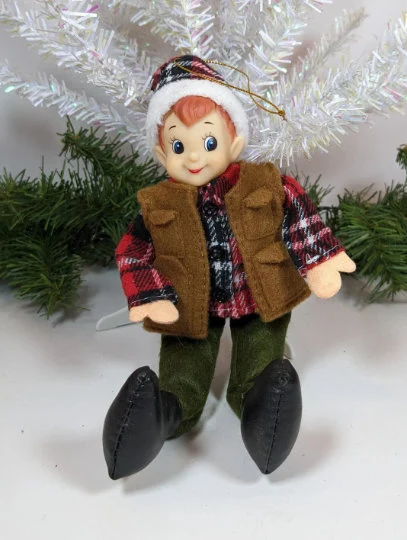 Lumberjack Elf Christmas Ornament