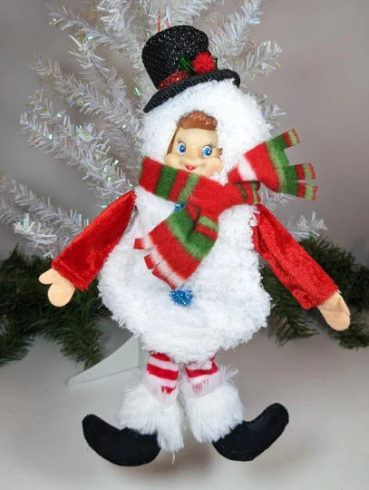 Elf Snowman Christmas Ornament