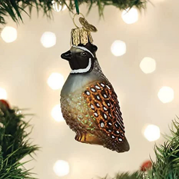 Quail Old World Christmas Glass Ornament