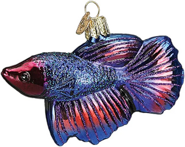 Betta Fighting Fish Blown Glass Tree Ornament by Old World Christmas