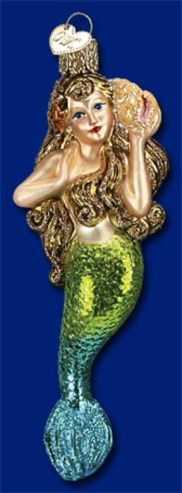 Mermaid with Sea Shell Old World Christmas Ornament