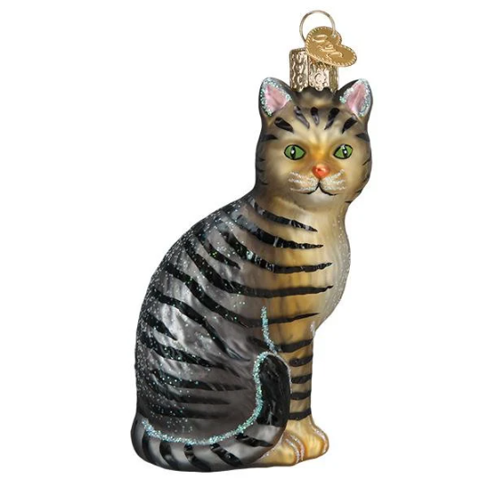 Tabby Cat Old World Christmas Ornament