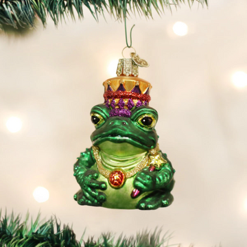 FROG KING Blown Glass Tree Ornament by Old World Christmas