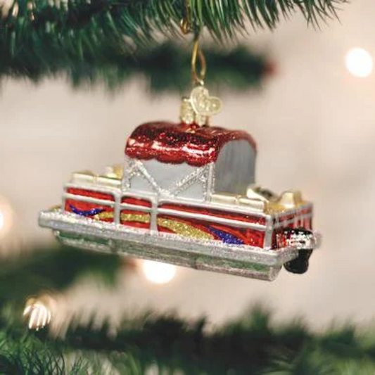 Pontoon Boat Old World Christmas Ornament