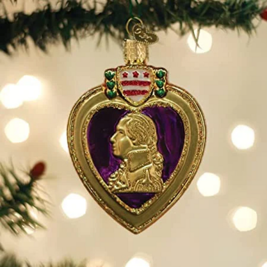 Purple Heart Old World Christmas Ornament
