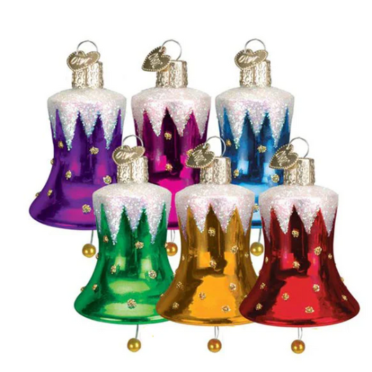 Snowcapped Bells Old World Christmas set of 3