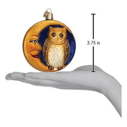 Owl In Moon Old World Christmas Ornament