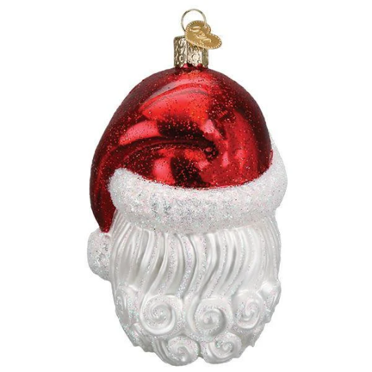 Santa With Face Mask Old World Christmas Ornament