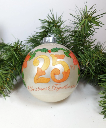 Vintage 1980 Hallmark 25th Christmas Together Christmas Ornament