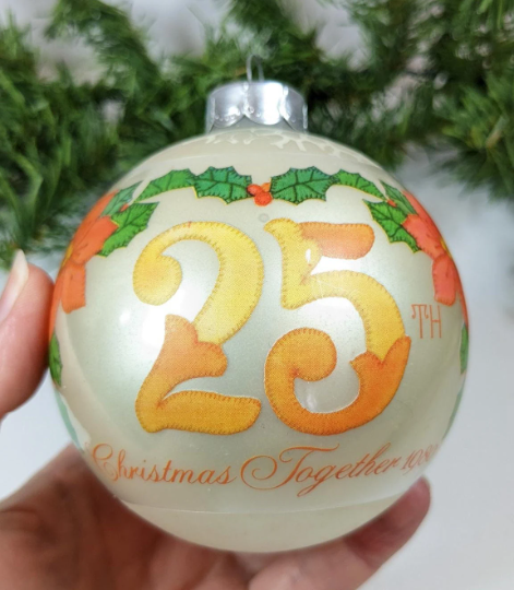 Vintage 1980 Hallmark 25th Christmas Together Christmas Ornament