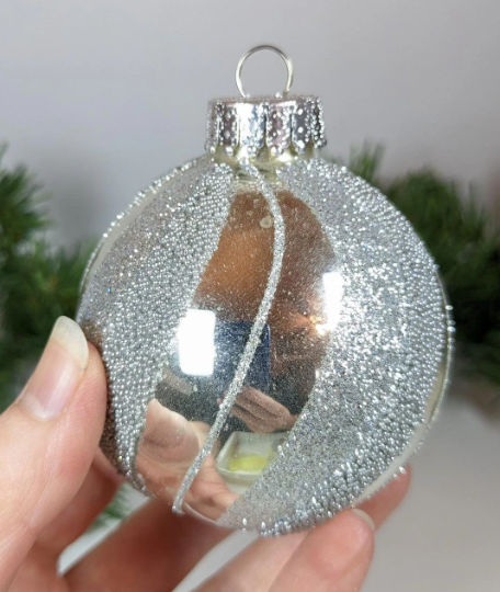 Silver Microbead Christmas Ornaments