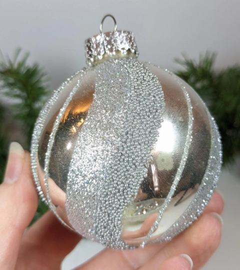 Silver Microbead Christmas Ornaments