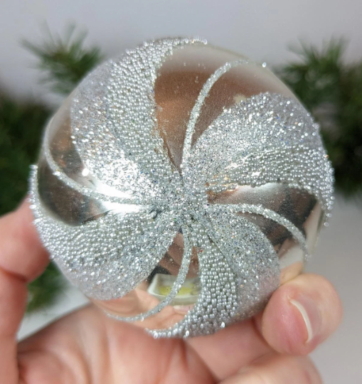 Silver Microbead Christmas Ornaments