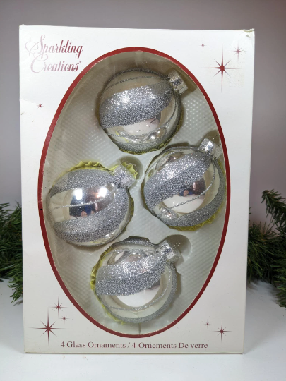 Silver Microbead Christmas Ornaments